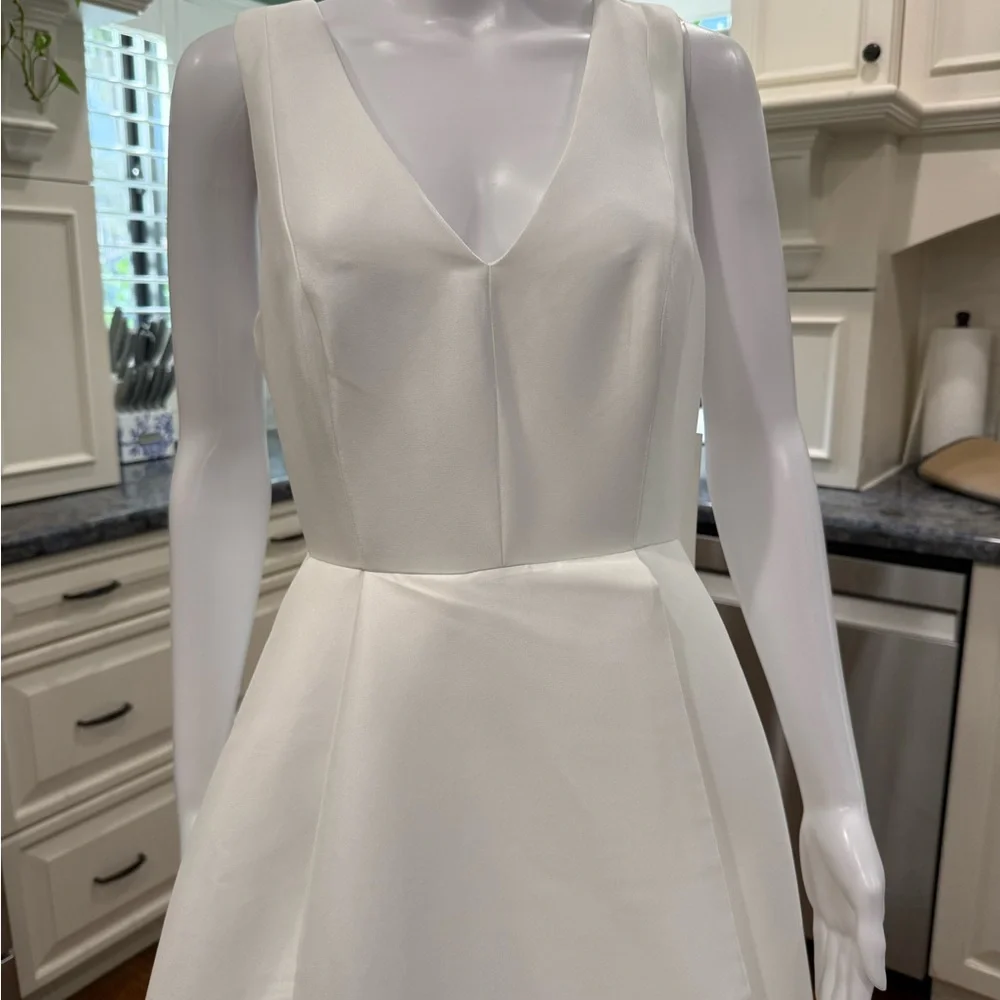 NWT Calvin Klein Wedding Reception White Party Asymmetrical High Low Dress 4 - Picture 3 of 12